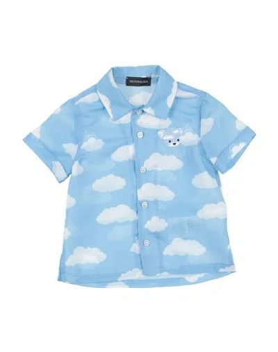 Monnalisa Babies'  Newborn Boy Shirt Sky Blue Size 3 Cotton