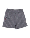 Monnalisa Newborn Boy Shorts & Bermuda Shorts Navy Size 3 Cotton, Linen, Elastane In Navy Blue