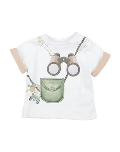 Monnalisa Babies'  Newborn Boy T-shirt White Size 3 Cotton