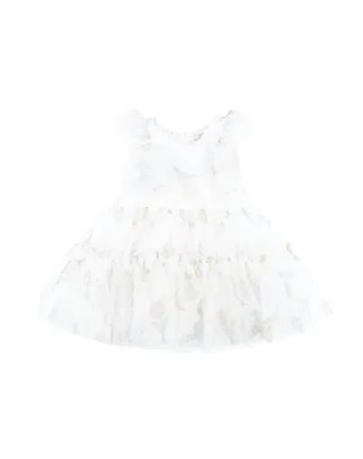 Monnalisa Newborn Girl Baby Dress White Size 3 Polyester, Polyamide
