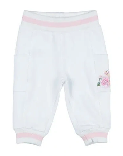 Monnalisa Babies'  Newborn Girl Pants White Size 3 Cotton, Elastane