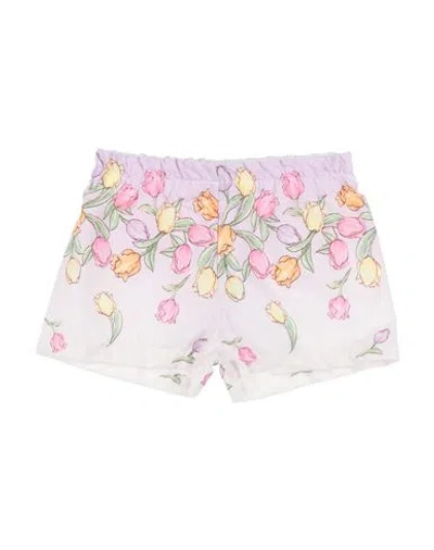Monnalisa Babies'  Newborn Girl Shorts & Bermuda Shorts Lilac Size 3 Cotton In Multi