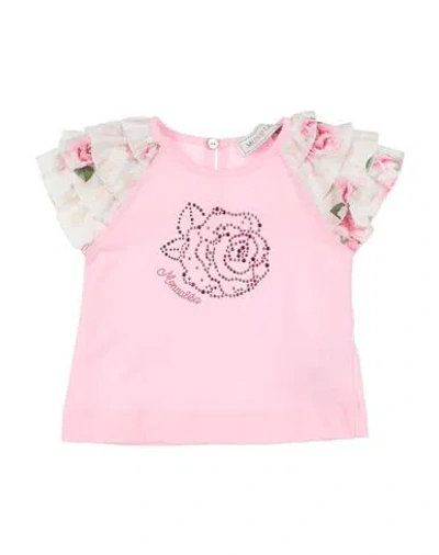 Monnalisa Babies'  Newborn Girl T-shirt Pink Size 3 Cotton