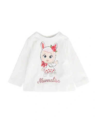 Monnalisa Babies'  Newborn Girl T-shirt White Size 3 Cotton