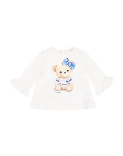 Monnalisa Babies'  Newborn Girl T-shirt White Size 3 Cotton