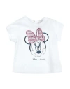 MONNALISA MONNALISA NEWBORN GIRL T-SHIRT WHITE SIZE 3 COTTON