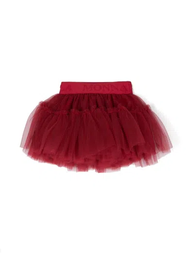 Monnalisa Babies' Silk-touch Tulle Skirt In Rubino