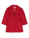 Monnalisa Notched-lapel Single-breasted Coat In Red