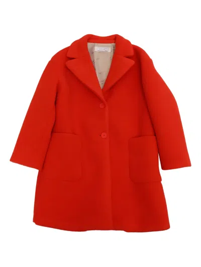 Monnalisa Kids' Notched-lapels Patch-pockets Coat In Red