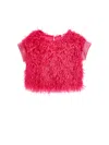 Monnalisa Feather-effect Top In Fuchsia