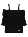 Monnalisa Off-shoulder Top In 黑色