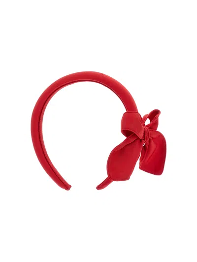 Monnalisa Babies'   Op Satin Bow Headband In Red