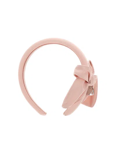Monnalisa Kids' Op Satin-schleifen-haarband In Pink