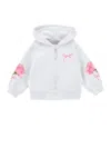 Monnalisa Open Hoodie With Roses In White