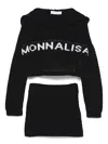 Monnalisa Open-knit Skirt Set In Black