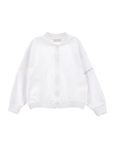Monnalisa Kids'   Open Sweatshirt With Studs In White
