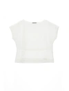 Monnalisa Openwork Jersey Top In Cream