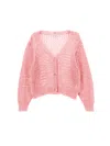 Monnalisa Openwork Sequin Cardigan In Rosa Fairy Tale