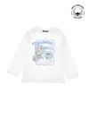 Monnalisa Organic Cotton Dumbo Print T-shirt In Cream