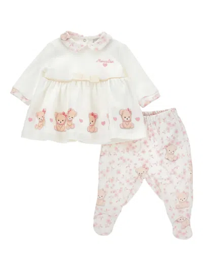 Monnalisa Babies' Organic Cotton Trouser Set In Multi