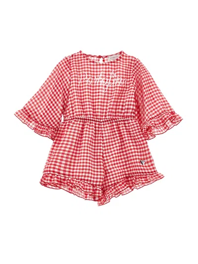 Monnalisa Kids' Overall Aus Vichy-musselin In Red