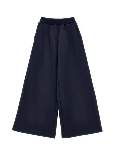 Monnalisa Kids'   Oversize Acetate Trousers In Dark Blue