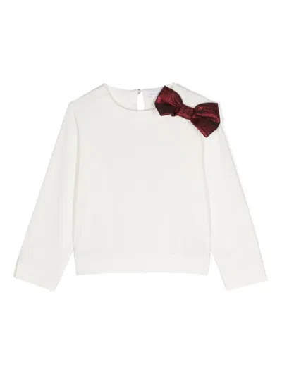 MONNALISA OVERSIZE BOW-DETAIL JERSEY SWEATSHIRT