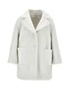 Monnalisa Oversize Heart Coat In Cloth In Cream