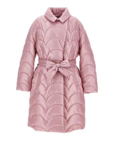 Monnalisa Kids'   Oversize Quilted Coat In Blush Pink