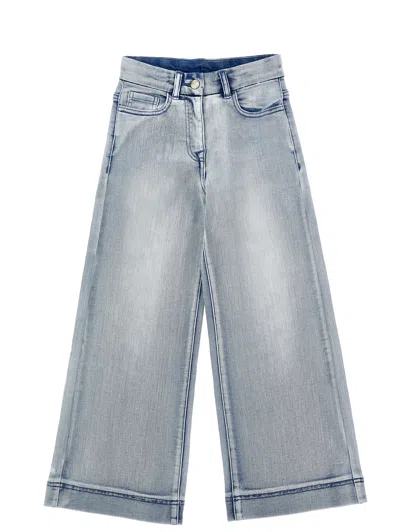Monnalisa Oversized Five-pocket Jeans In Blue
