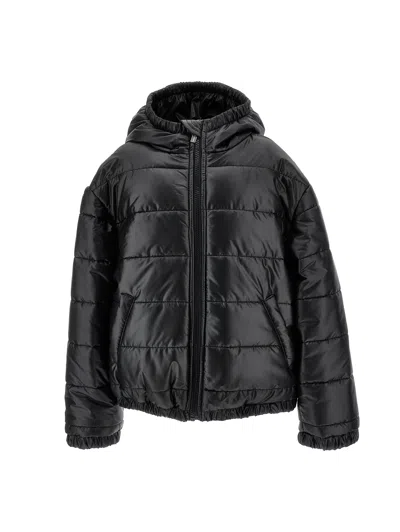 Monnalisa Kids'   Oversized Short Down Jacket In Black