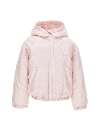 Monnalisa Kids'   Oversized Short Down Jacket In Dusty Pink Rose