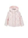 Monnalisa Padded Down Jacket With Bows In Pink