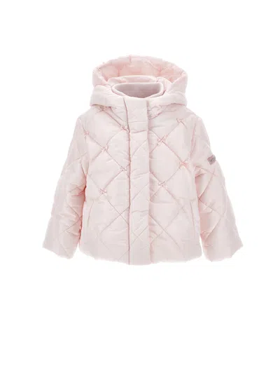 Monnalisa Kids'   Padded Down Jacket With Bows In Pink