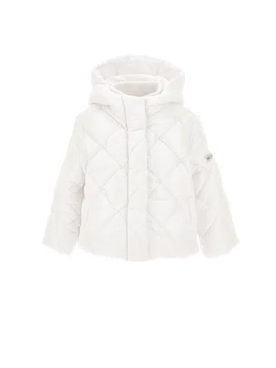 Monnalisa Kids'   Padded Down Jacket With Bows In White