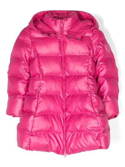 Monnalisa Kids' Padded Hooded Coat In Pink