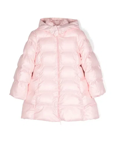 Monnalisa Padded Hooded Coat In Pink