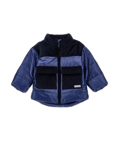 Monnalisa Kids'   Padded Jacket With Maxi Pockets In Blue