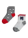 Monnalisa Pair Of Warm Cotton Socks In Grey