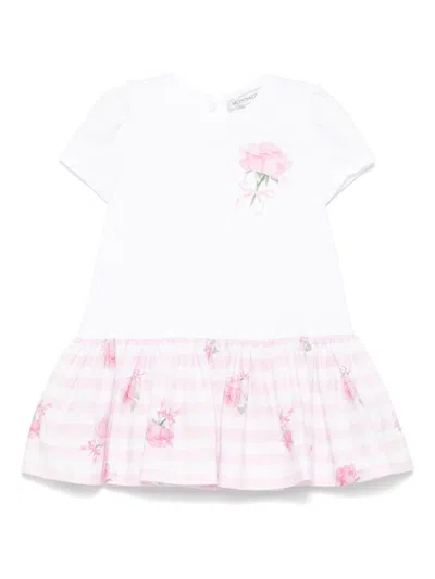 Monnalisa Babies' Panelled-design Dress In White