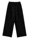 Monnalisa Pantaloni Con Vita Elasticizzata E Cuore Sul Fronte In Cotone Neri Bambina In Black