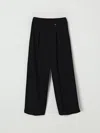Monnalisa Pleated Wide-leg Trousers In Black