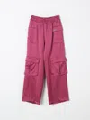 Monnalisa Satin Straight-leg Trousers In Violett