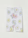 Monnalisa Leggings In Cotone Stretch Con Stampa Floreale