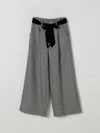 Monnalisa Houndstooth Wide-leg Trousers In Gray