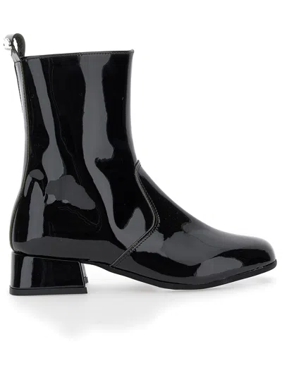 Monnalisa Kids'   Patent Leather Ankle Boots With Heel In Black