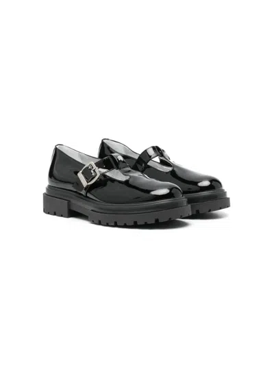 Monnalisa Kids' Patent-leather Ballerina Shoes In Black