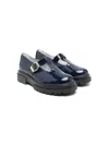 Monnalisa Patent Leather Mary Janes In Blue