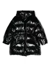 Monnalisa Patent Padded Coat In Black