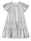 Monnalisa Patterned-jacquard Dress In Grey